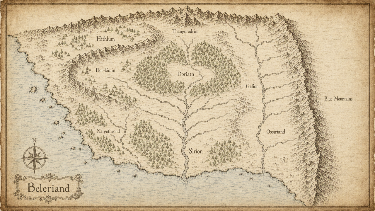 Map of Beleriand