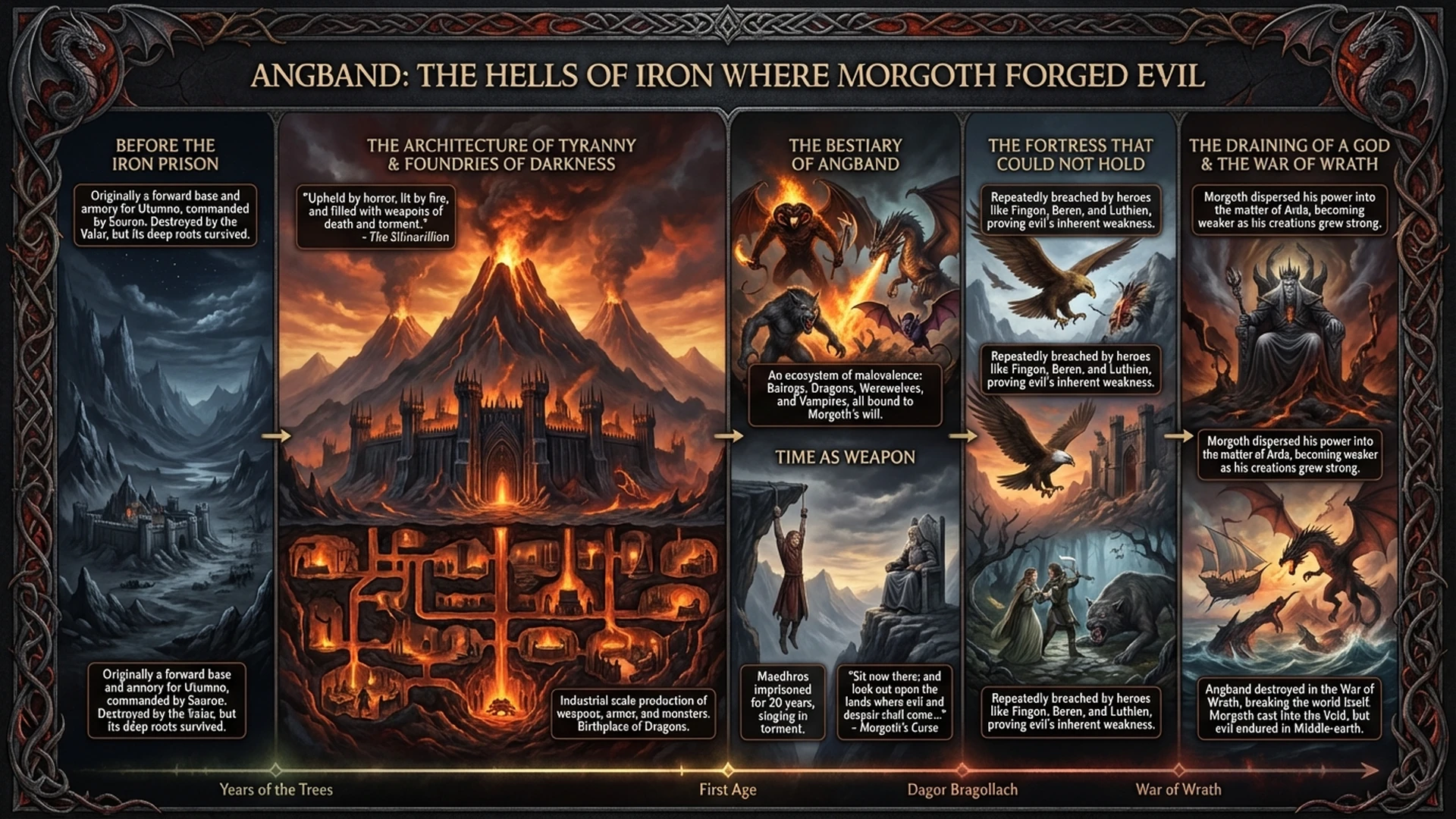 Angband: Morgoth's Iron Hell | Silmarillion Deep Dive Infographic