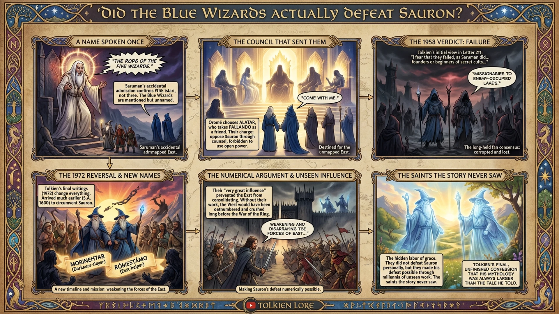 The Blue Wizards: Did They Defeat Sauron? | Tolkien Deep Dive Infographic