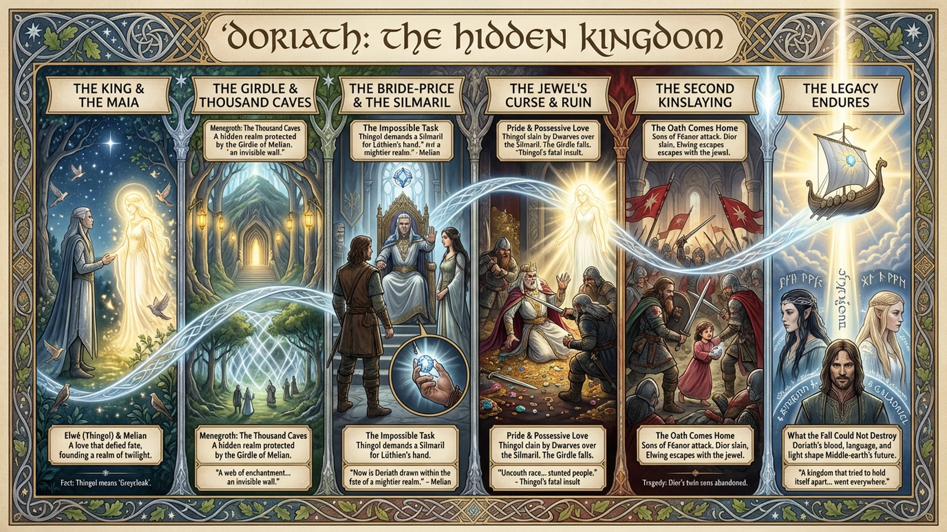 Doriath: The Hidden Kingdom That Fell to Greed | Silmarillion Deep Dive Infographic