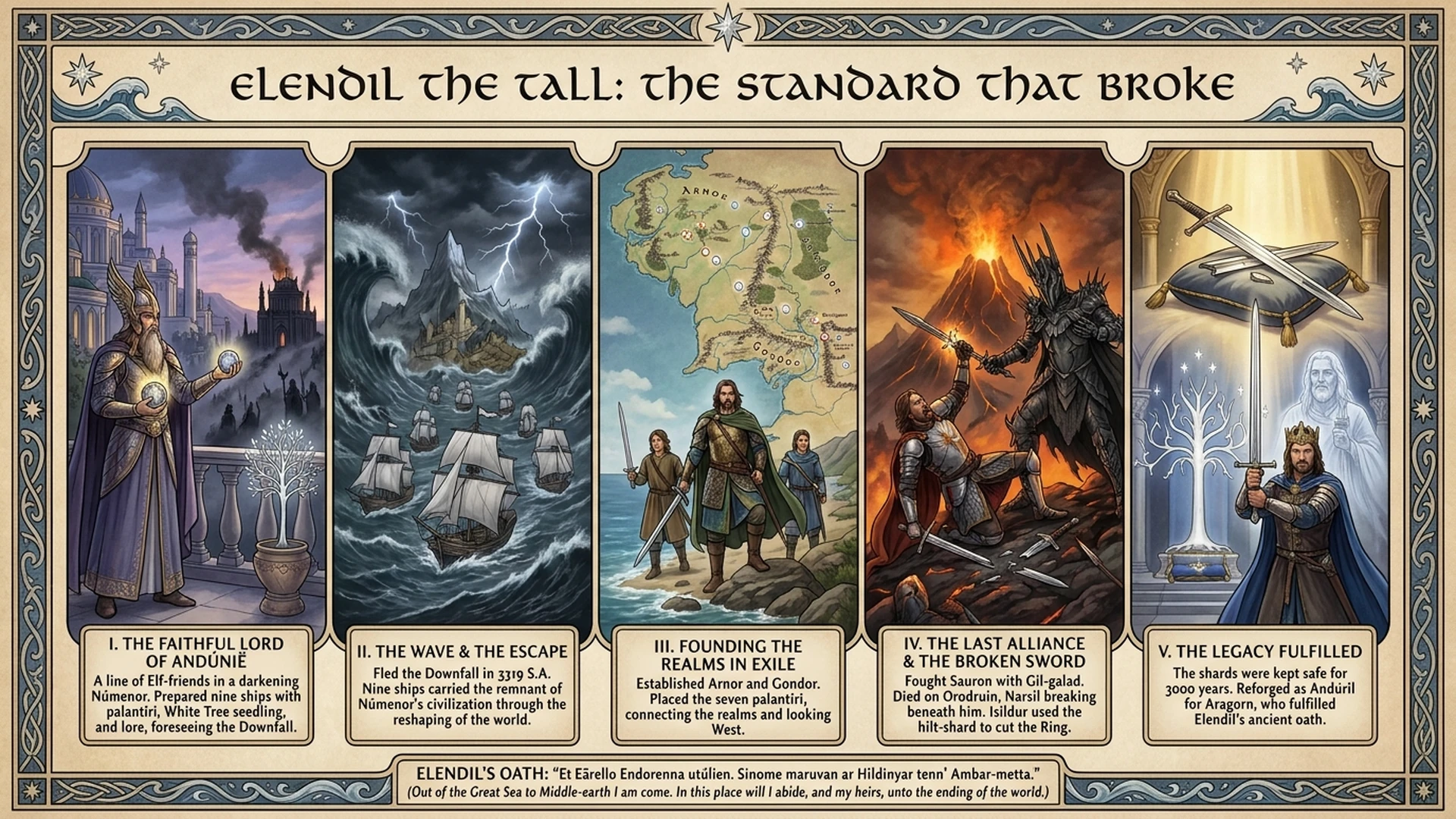 Elendil the Tall: The Man Who Saved Numenor's Soul | Tolkien Deep Dive Infographic