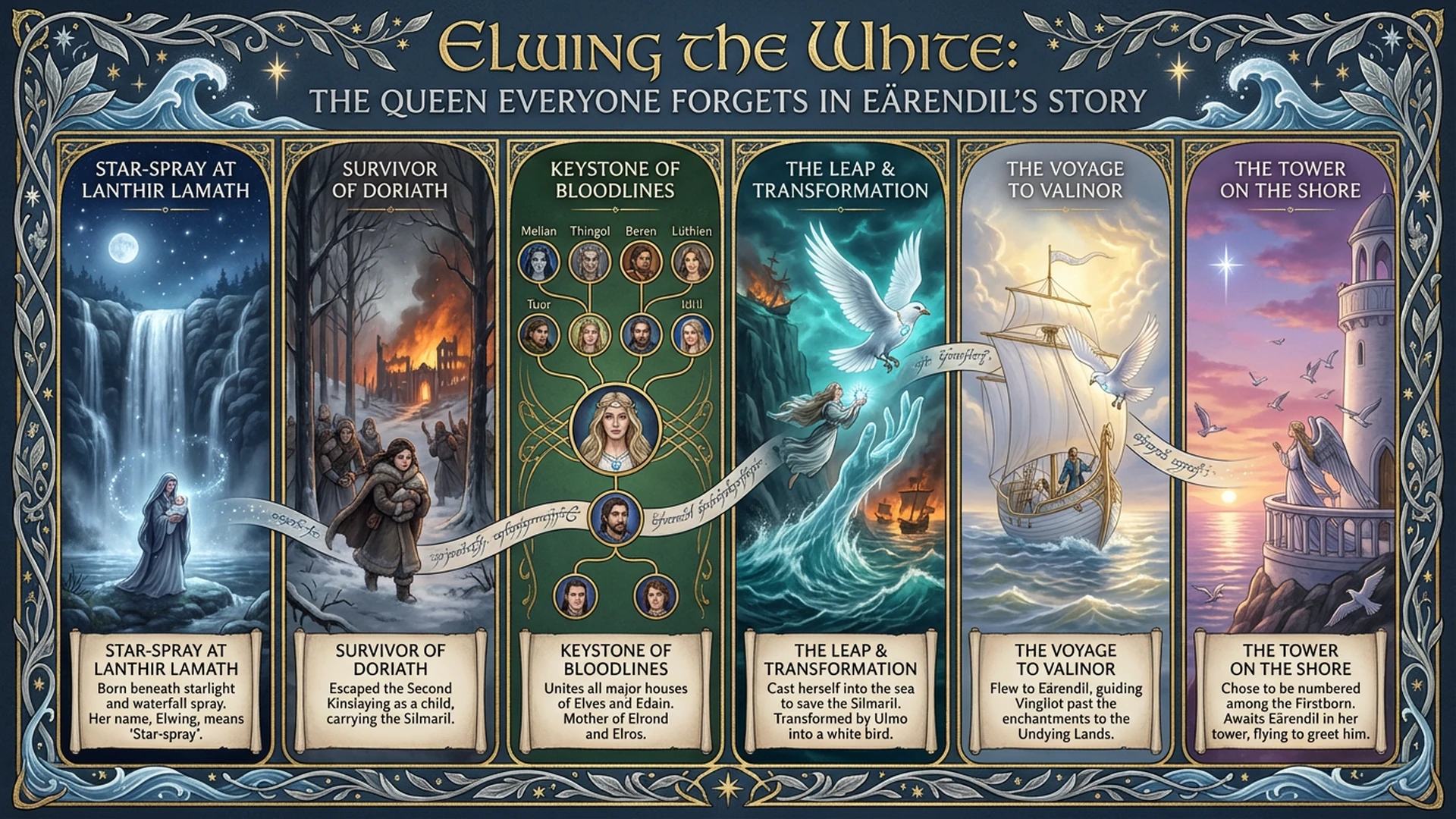 Elwing the White: The Forgotten Queen of Eärendil's Tale | Silmarillion Infographic