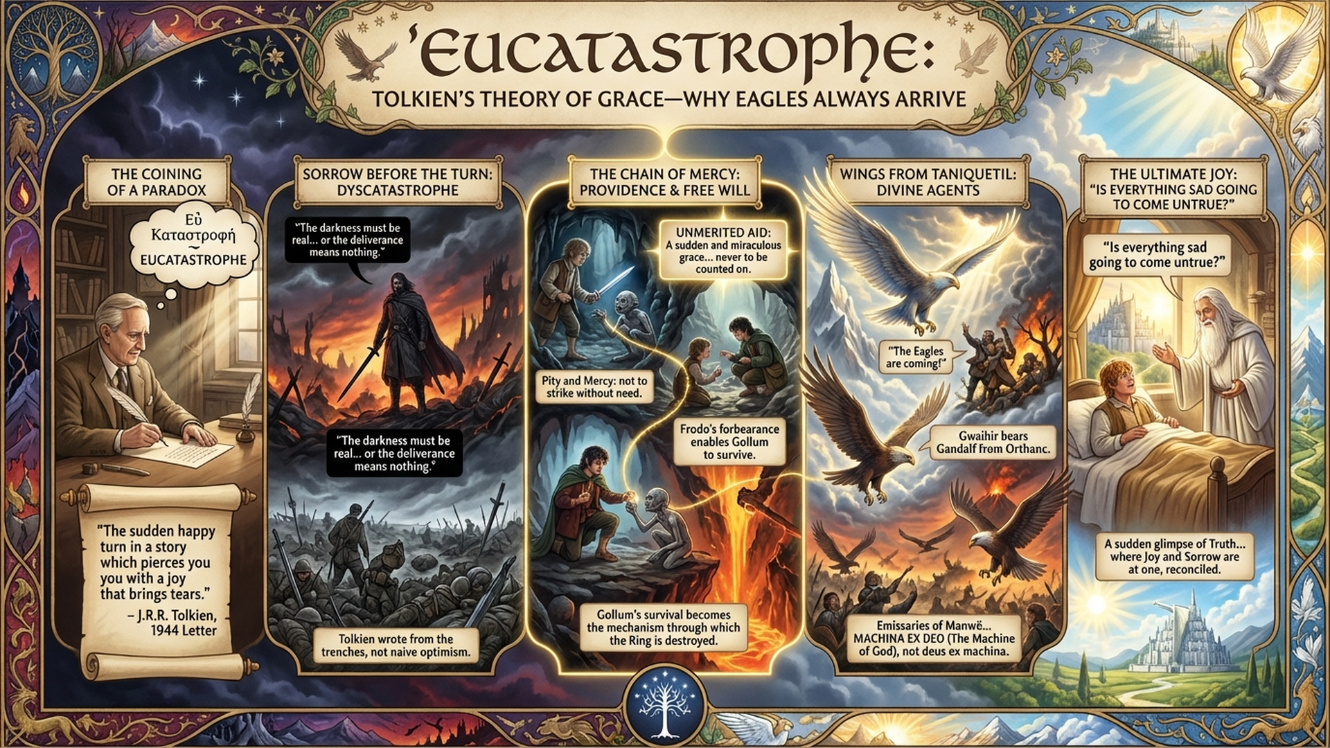 Eucatastrophe: Why the Eagles Always Arrive | Tolkien's Deepest Idea Infographic