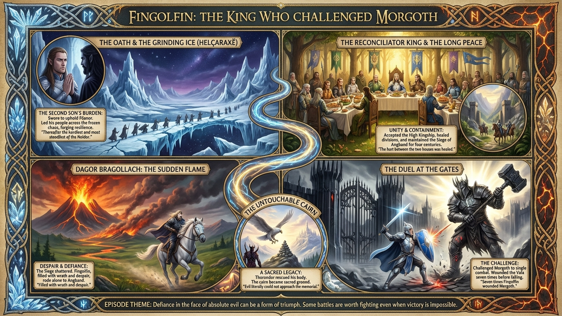 Fingolfin: The Elf Who Wounded Morgoth Seven Times | Silmarillion Explained Infographic