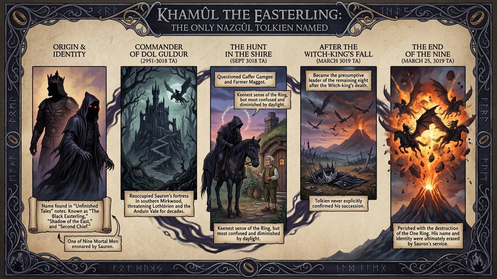 Khamûl: Tolkien Named Only One Nazgûl Infographic