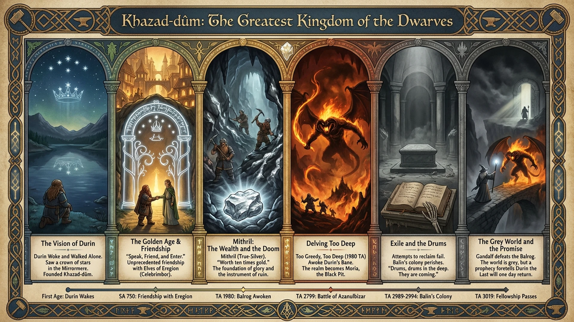 Khazad-dûm: How the Greatest Dwarf Kingdom Became Moria | Tolkien Infographic