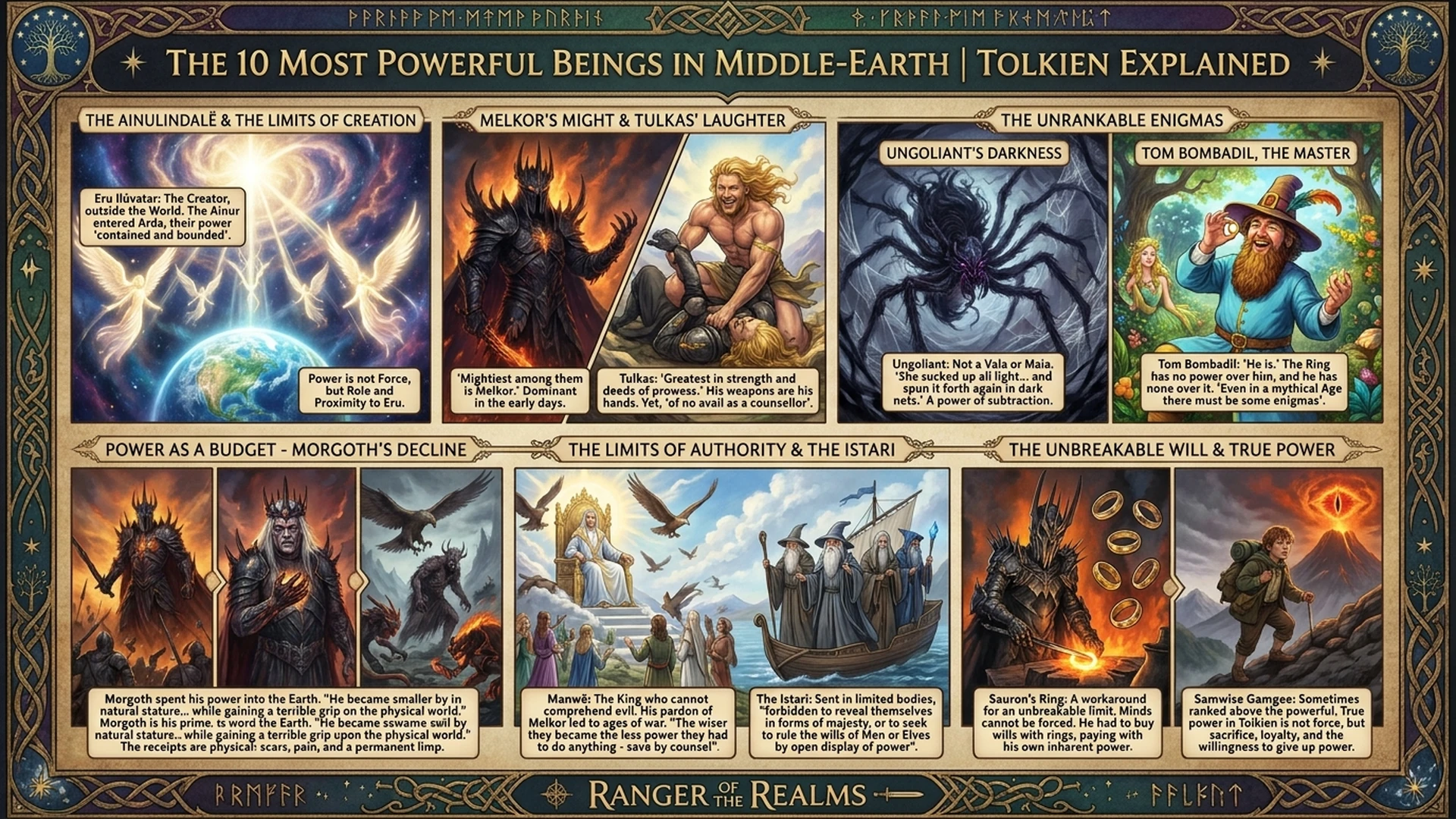 Middle-earth's Most Powerful Beings | The Ranking Tolkien Refused Infographic