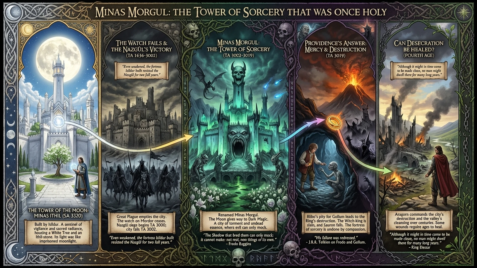 Minas Morgul: The Witch-King's Stolen Tower | Tolkien Deep Dive Infographic