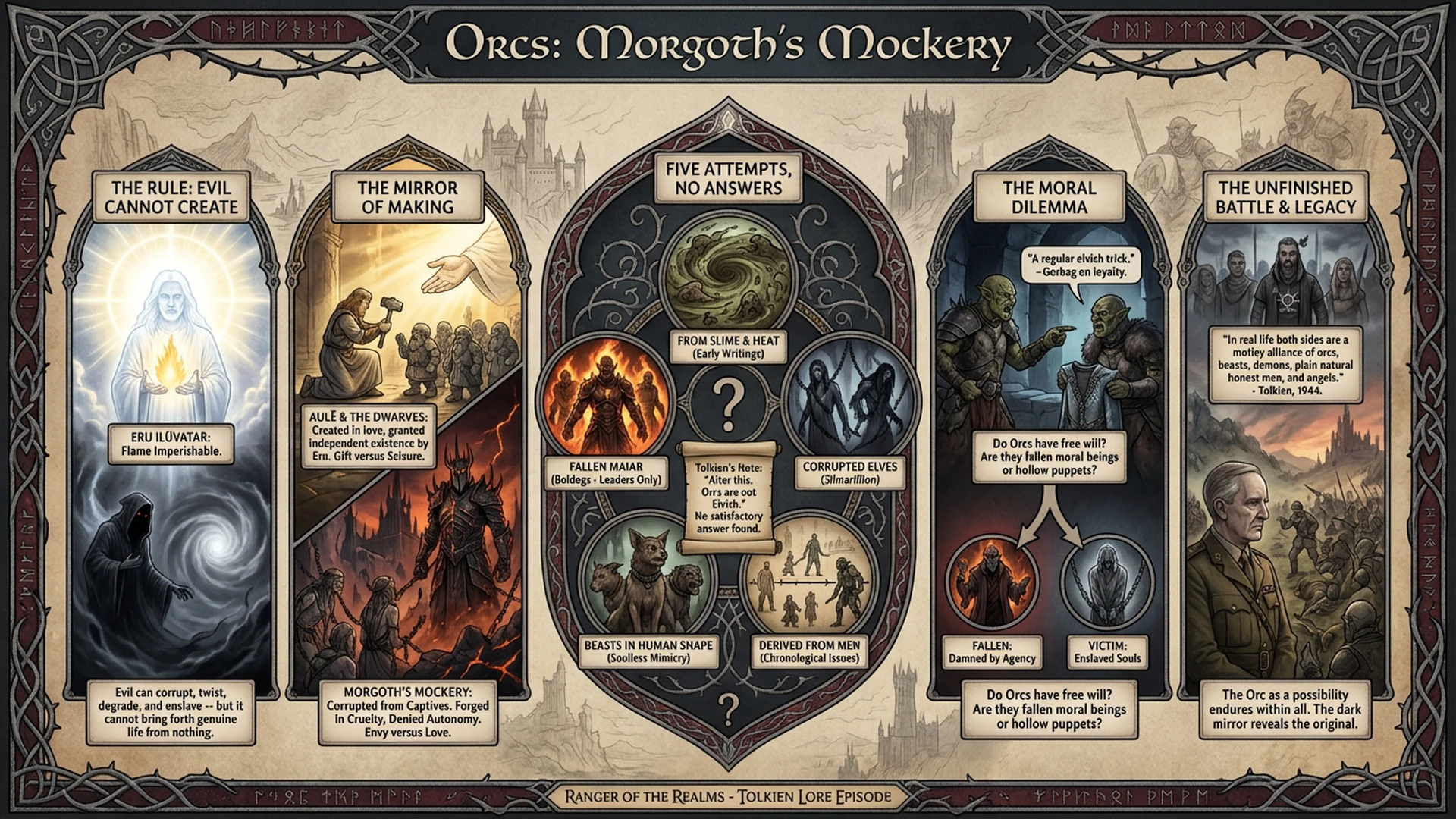 Orcs: The Problem Tolkien Never Solved | Silmarillion Explained Infographic
