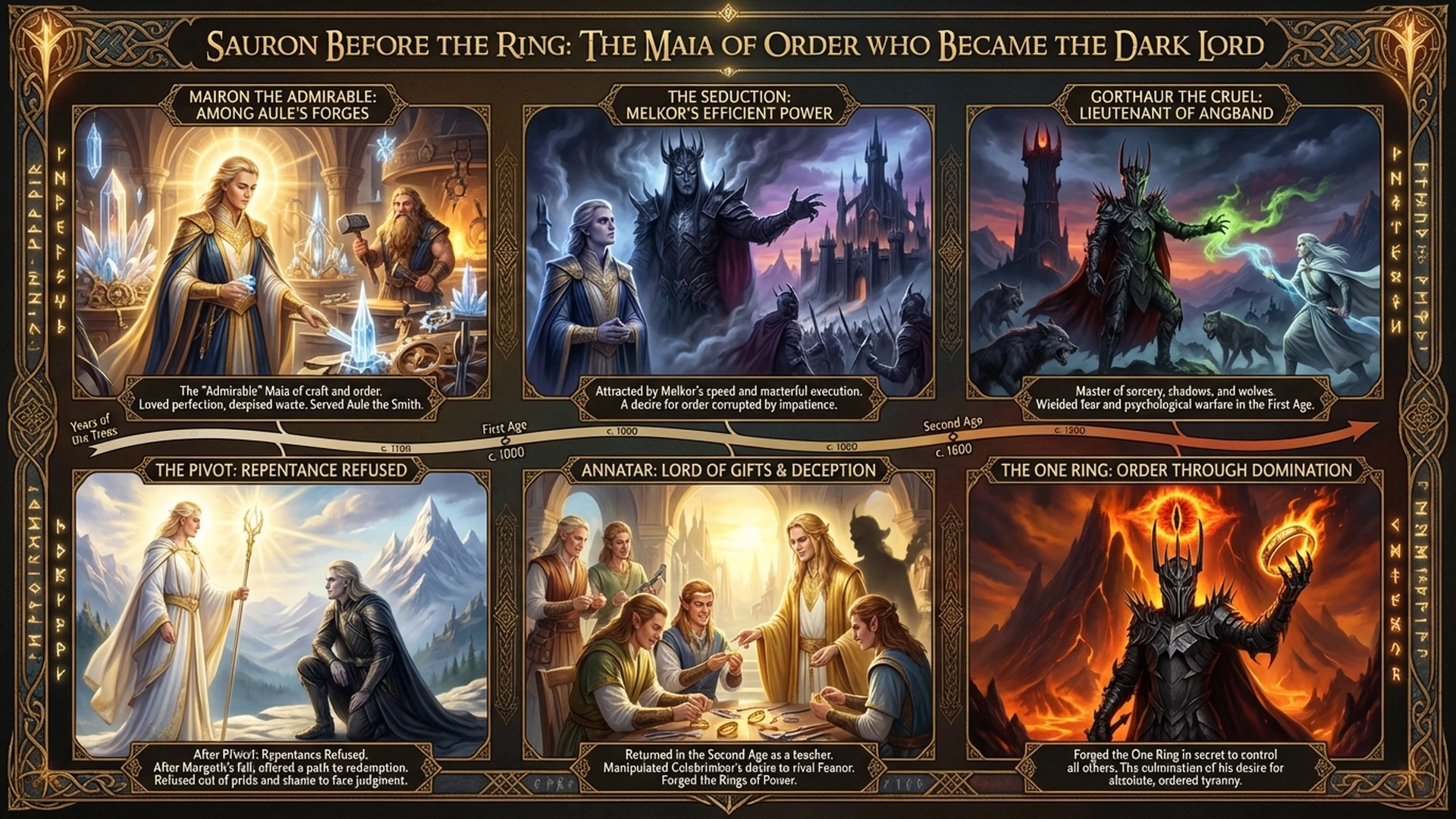Sauron Before the Ring: The Maia Who Chose Darkness | Tolkien Lore Infographic