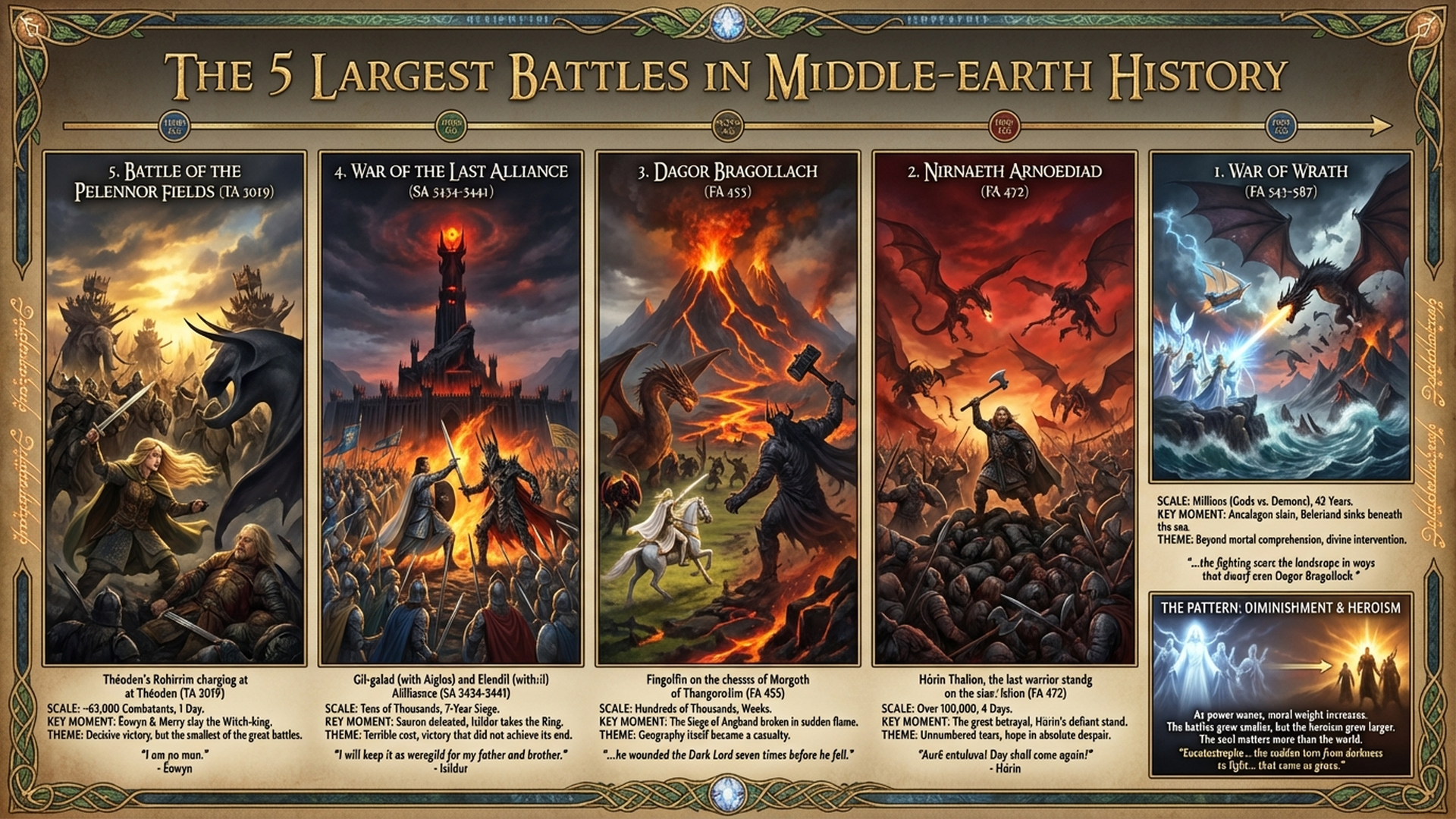 Middle-earth's 5 Biggest Battles | Tolkien Deep Dive Infographic