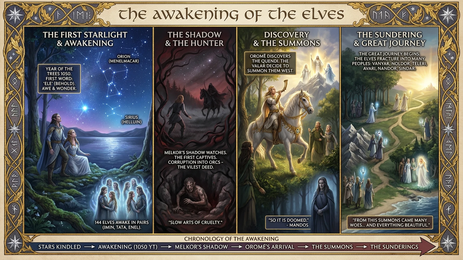 The Awakening of the Elves: How Middle-earth Began | Silmarillion Lore Infographic