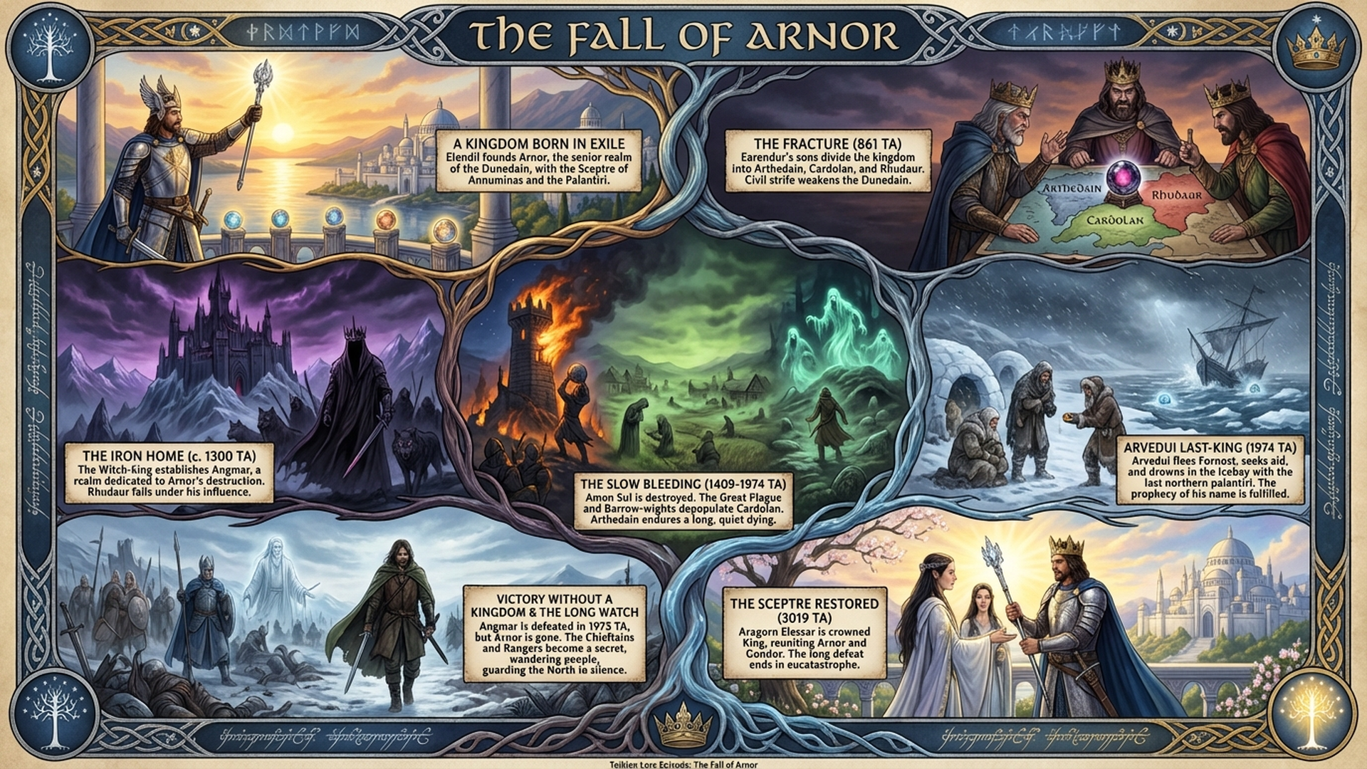 The Fall of Arnor: How Angmar Destroyed the Northern Kingdom | Tolkien Lore Infographic