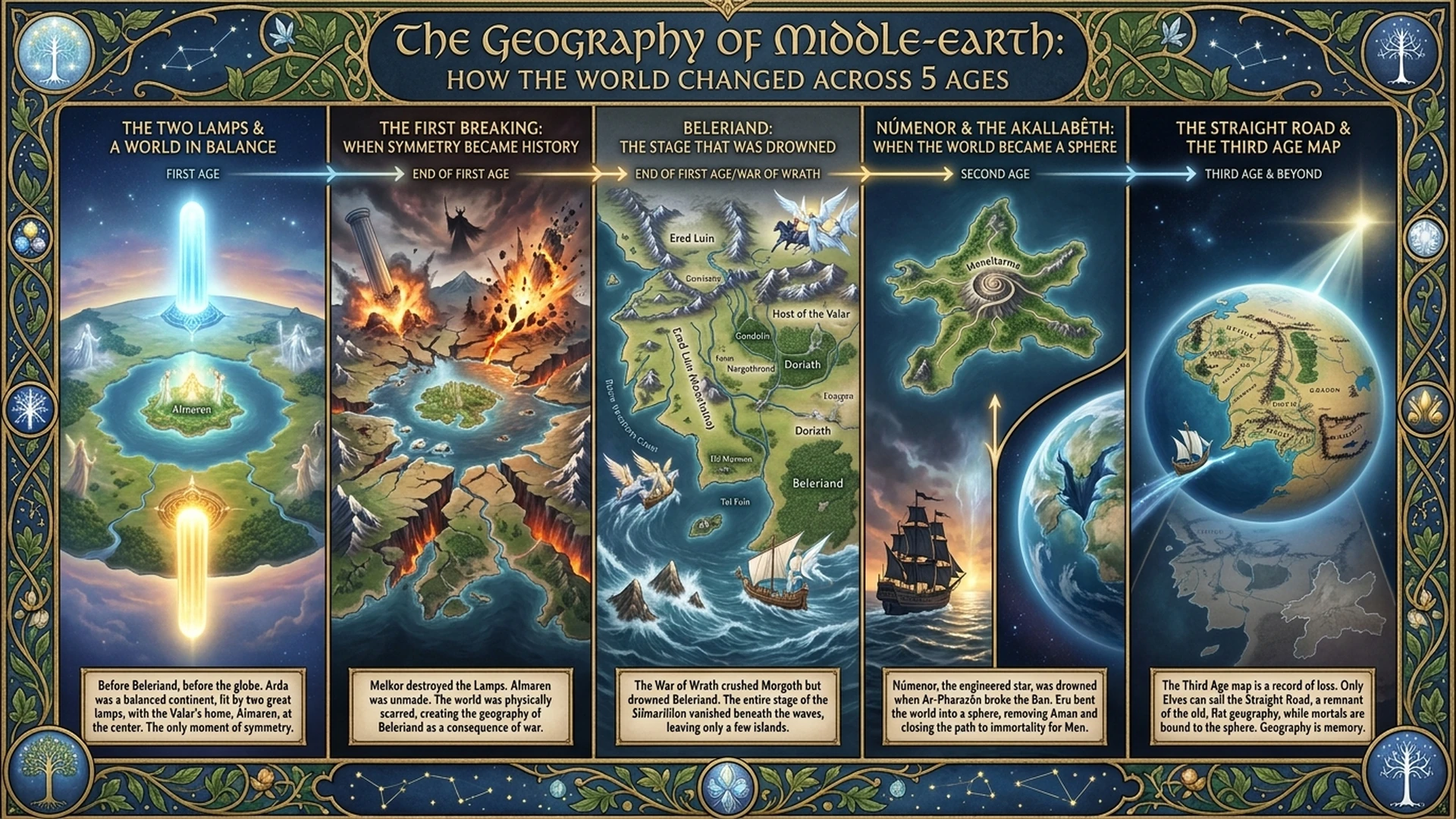 The Maps of Arda: How Tolkien Shaped the World Infographic