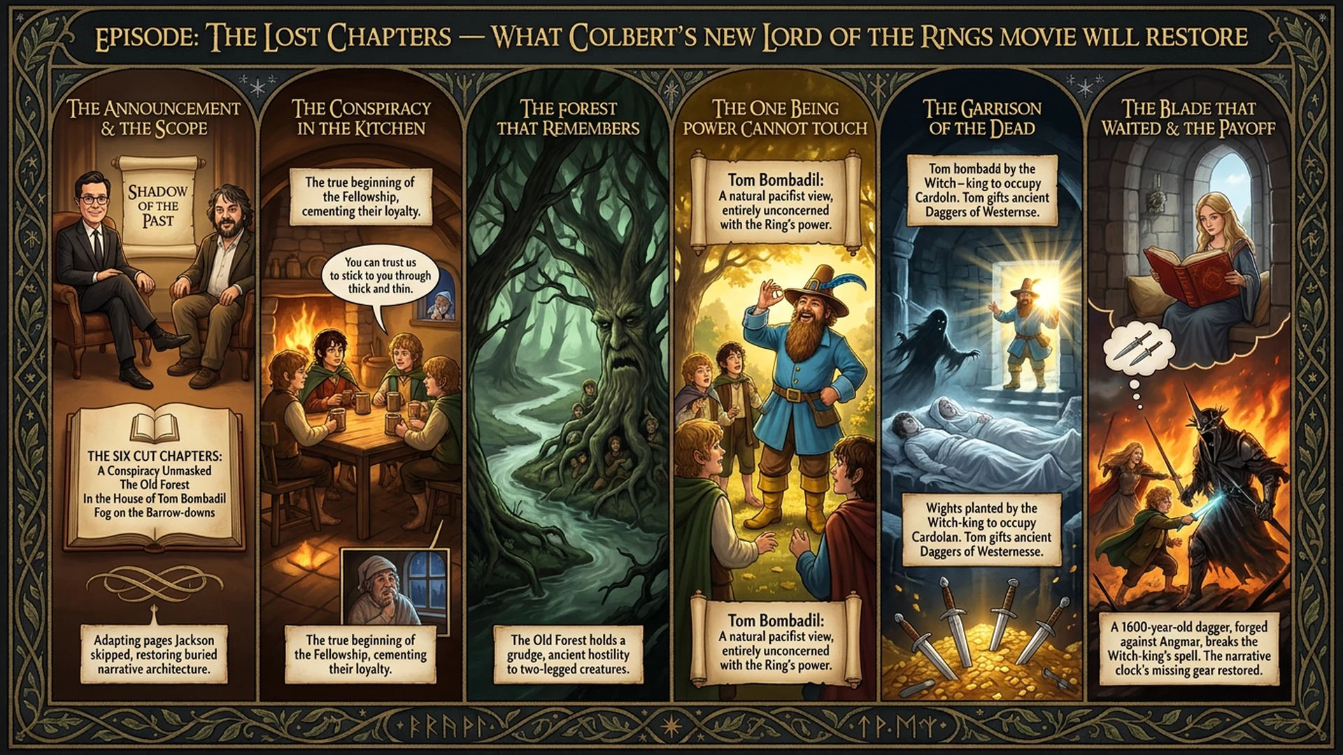 The Lost Chapters: What Colbert's New LOTR Movie Will Restore Infographic