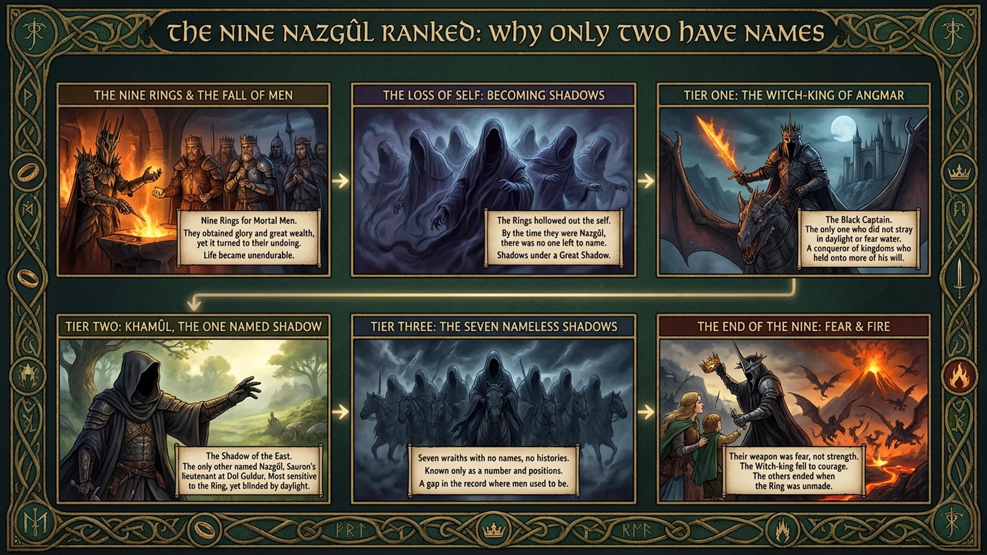 The Nine Nazgûl Ranked: Why Only Two Have Names | Tolkien Explained Infographic