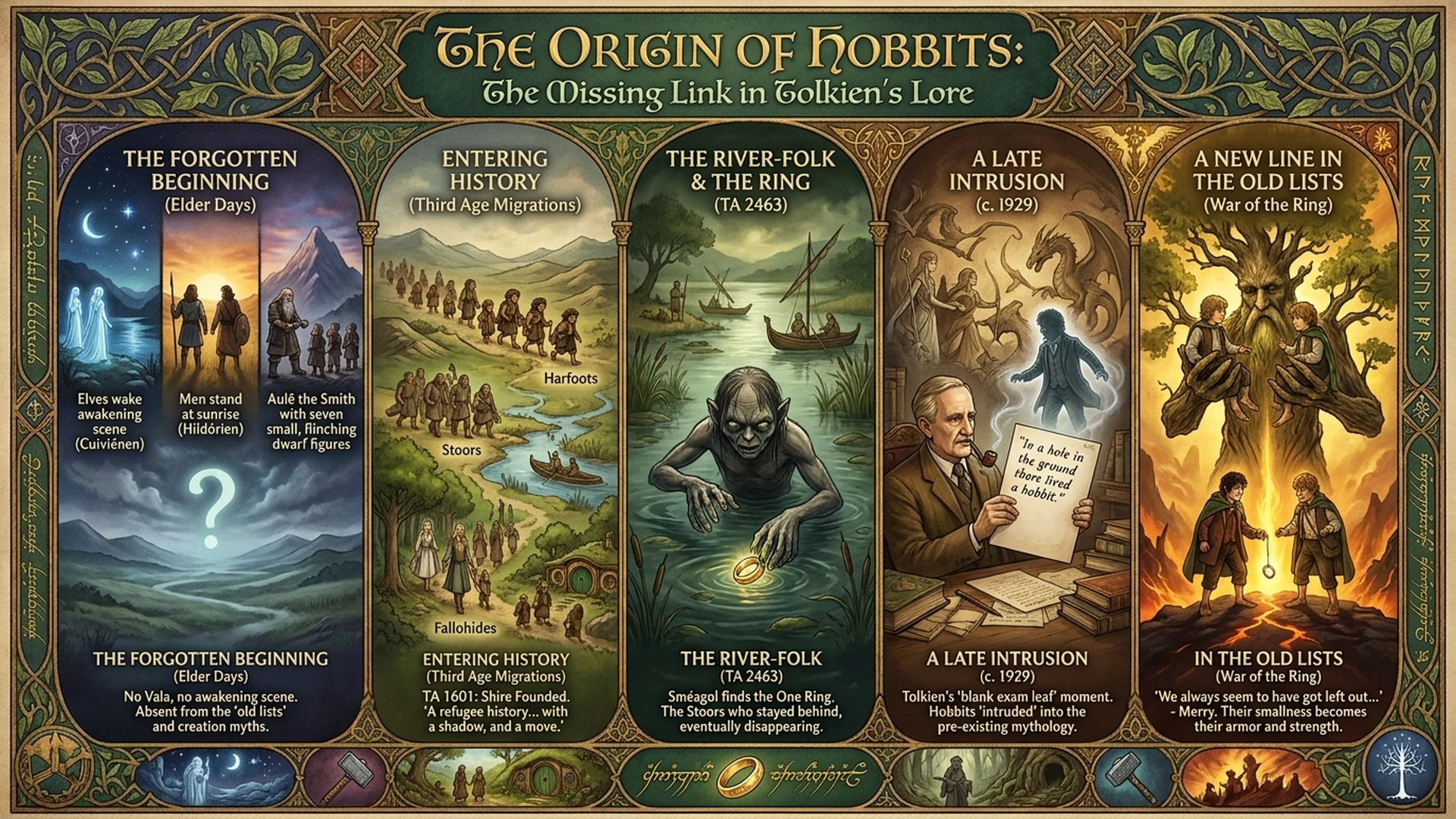 The Origin of Hobbits: The One Myth Tolkien Never Wrote | Hobbit Day Infographic