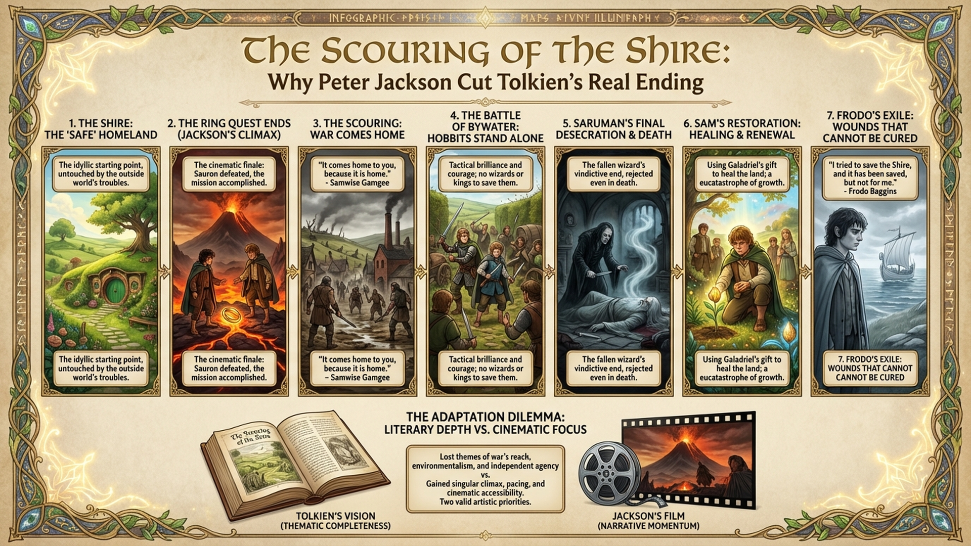 The Scouring of the Shire: Why Peter Jackson Cut Tolkien's Real Ending Infographic