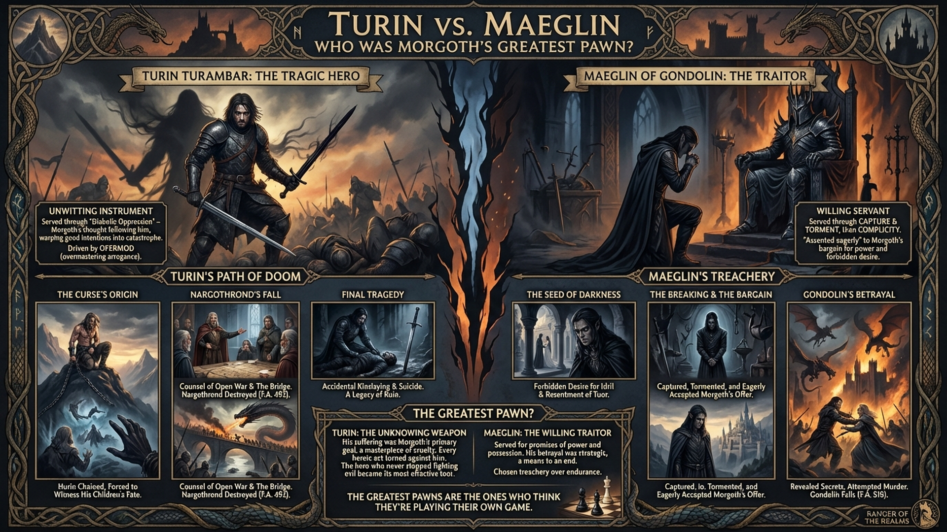 Turin vs Maeglin: Who Was Morgoth's Greatest Pawn? | Silmarillion Infographic