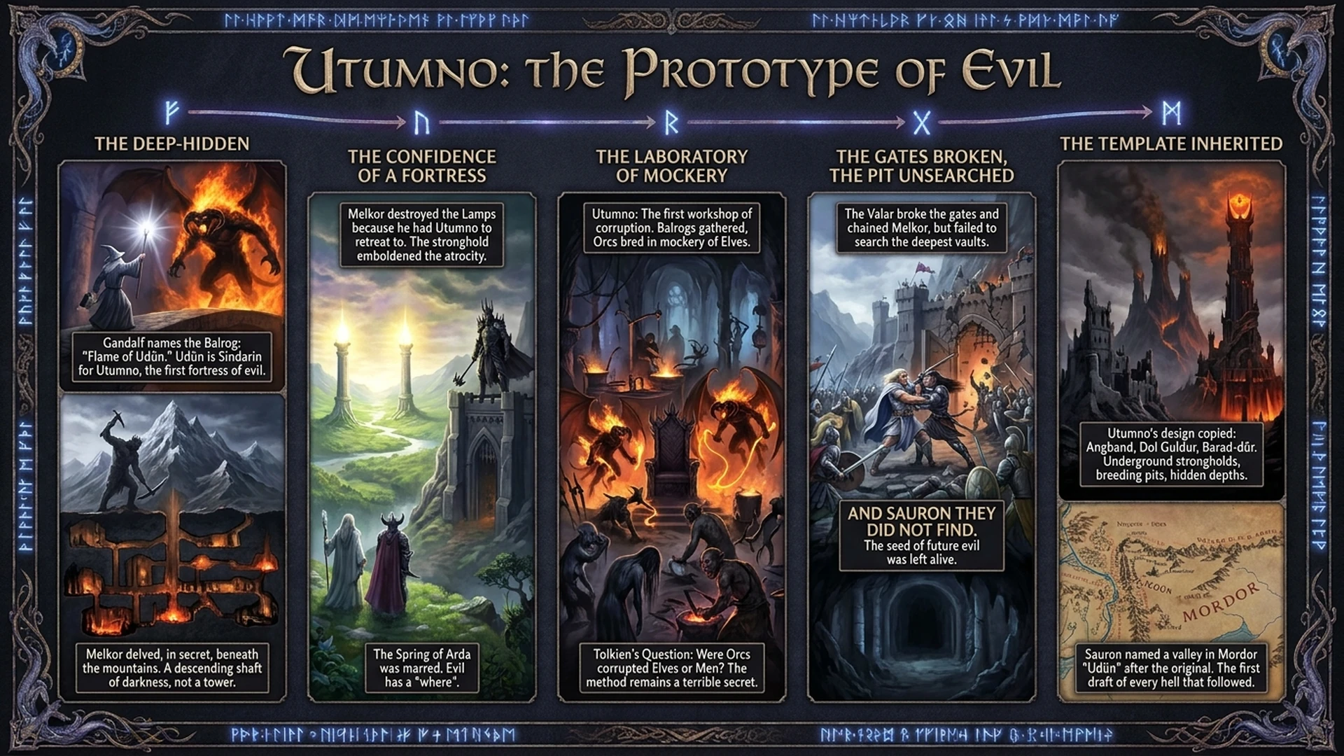 Utumno: Morgoth's First Hell | Tolkien's Original Evil Explained Infographic