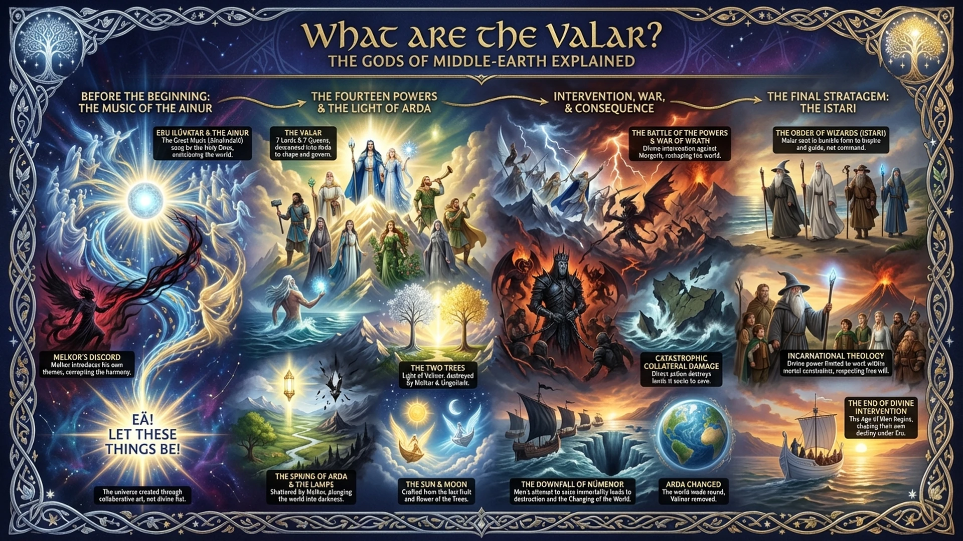The Valar: Gods of Middle-earth Explained | Tolkien Silmarillion Infographic
