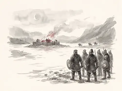 Saruman's forces attack the Fords of Isen; Théodred is killed, the stroke Saruman aimed at the King's heir.