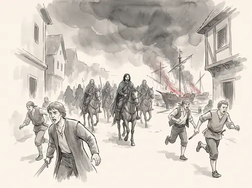 Aragorn reaches Linhir on the Gilrain, where Angbor of Lamedon holds the fords against Umbar and Harad; crosses into Lebennin.