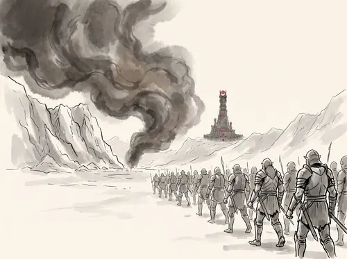 Darkness begins to flow out of Mordor over Gondor.