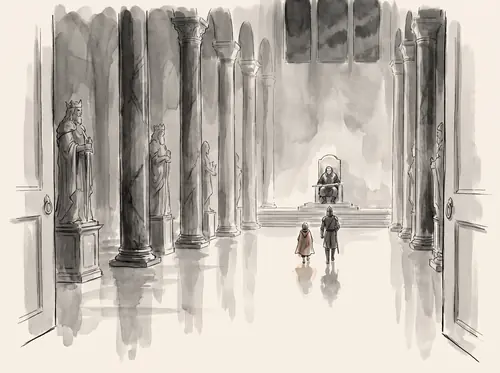 At dawn Gandalf and Pippin reach Minas Tirith; Pippin swears service to Denethor and meets Beregond.